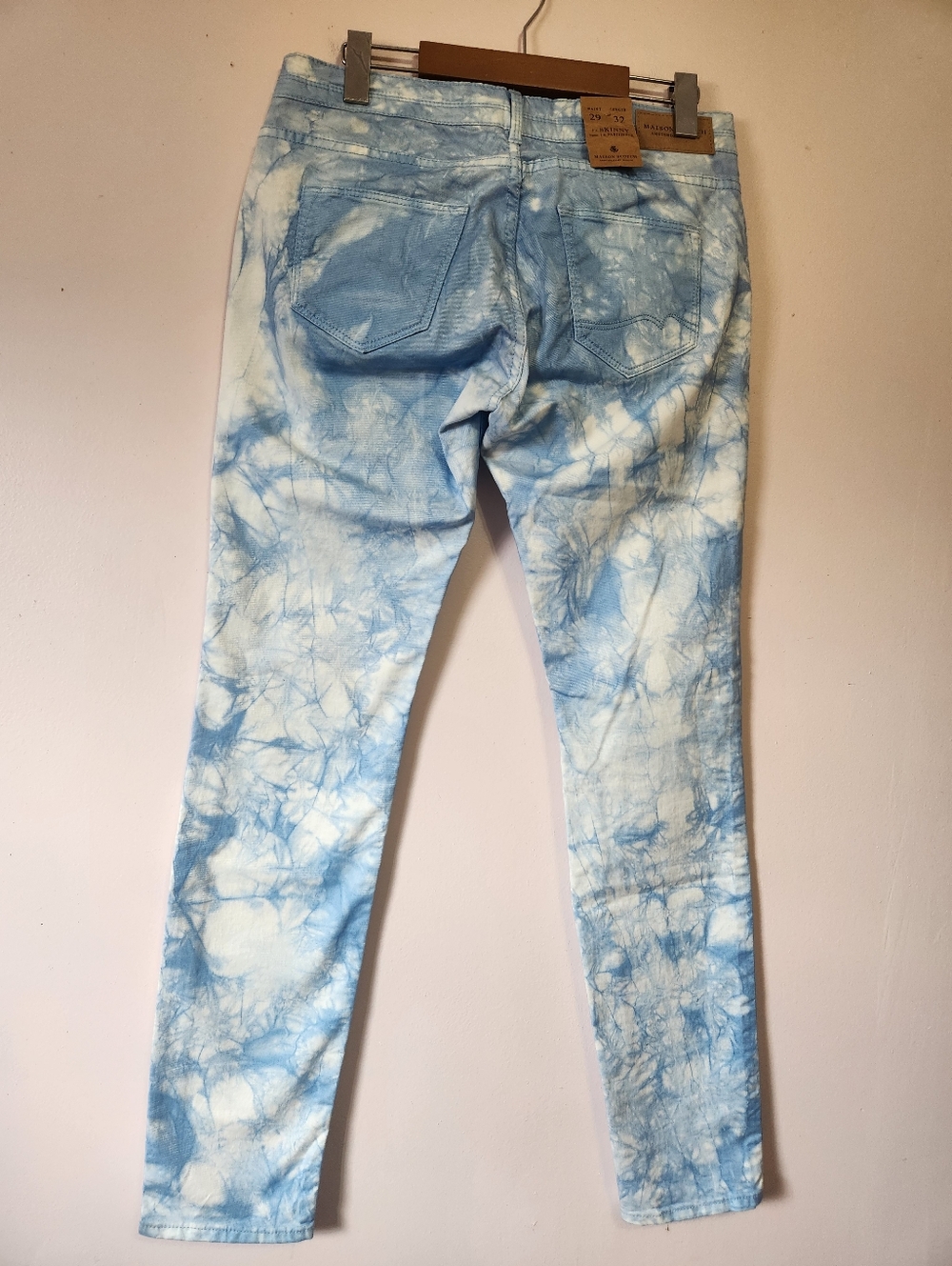 Rare Maison Scotch Amsterdams Blauw Memory Blue Tie Dye Skinny Jeans NWT 29/32 - Picture 3 of 16